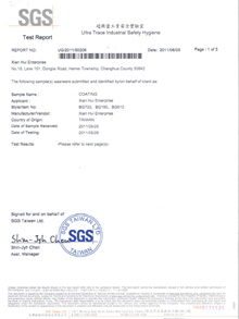 賢輝塗料SGS檢驗報告